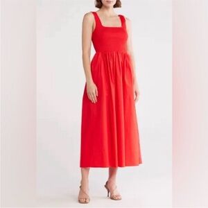 chinese dress ladies Confête - Odette Ruffle Mock Neck Tiered Midi Engagement Photos Dress main image 0